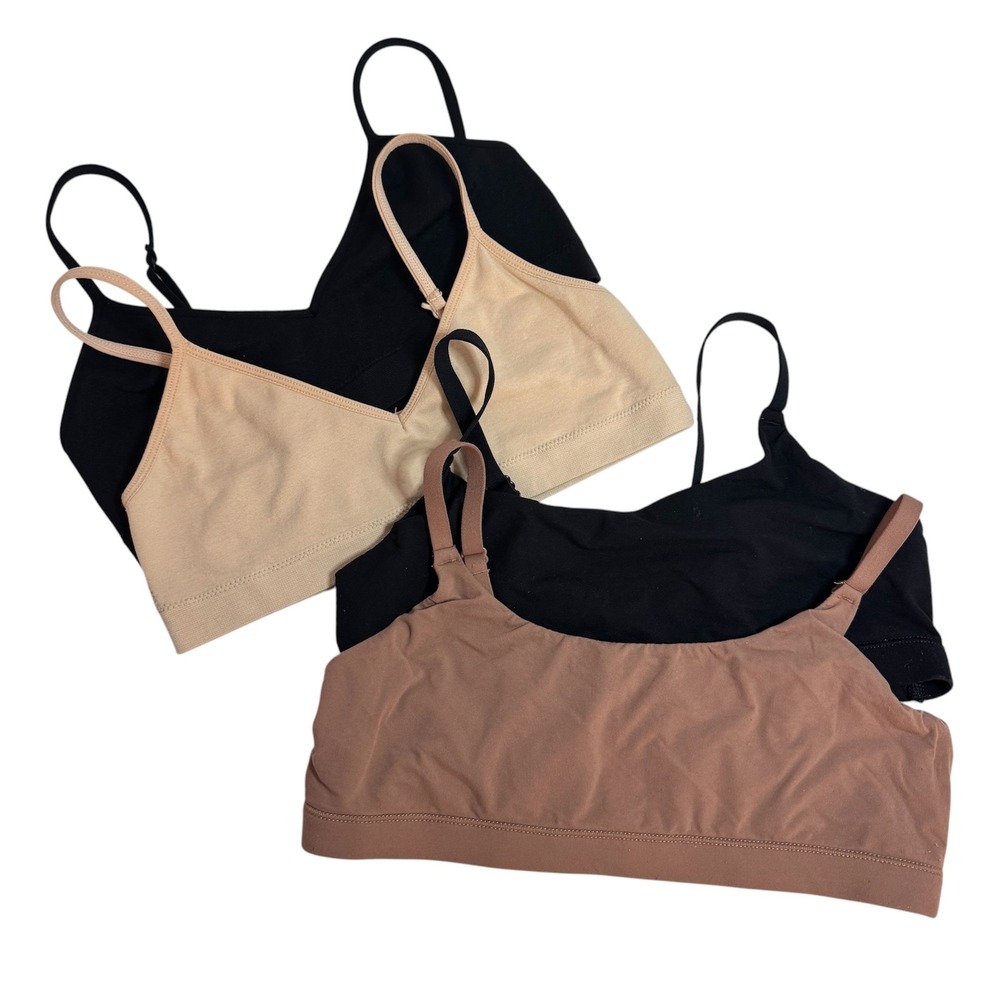 *Set of 4* Wonder Nation Girls Bralettes Size M and L Black Chocolate Training